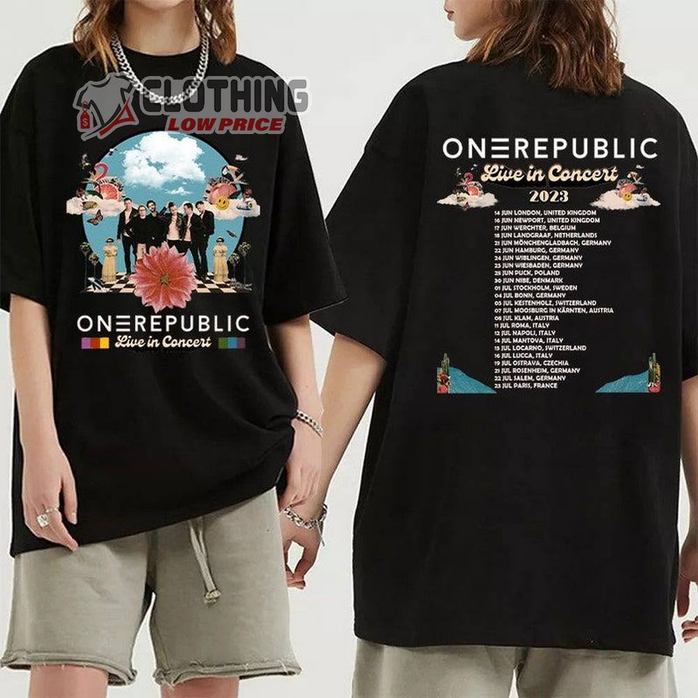 OneRepublic 2023 Europe Tour Dates Shirt, OneRepublic Band Shirt, Onerepublic 2023 Concert Merch