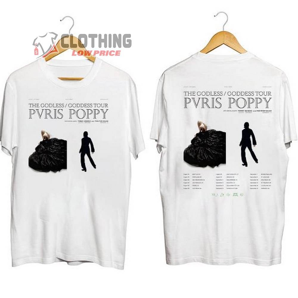 Pvris The Godless - Goddess Tour 2023 Merch, Pvris Pop Band World Tour 2023 Shirt, Pvris And Poppy World Tour 2023 Setlist T-Shirt