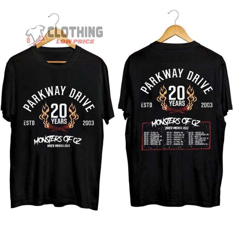 Parkway Drive 20 Years Monsters Of Oz 2023 North America 2023 Merch ...