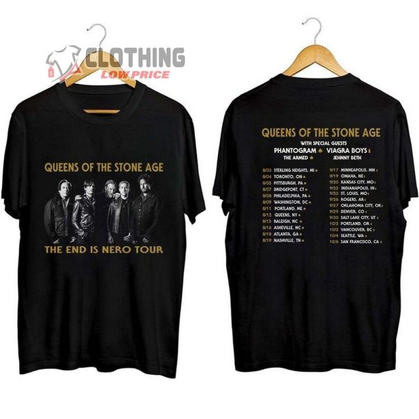 Queens Of The Stone Age The End Is Nero Tour 2023 Merch, Queens Of The Stone Age Band Shirt