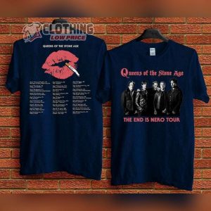 Queens Of The Stone Age The End Is Nero Tour 2023 Sweatshirt Queens Of The Stone Age Tour 2023 T Shirt3