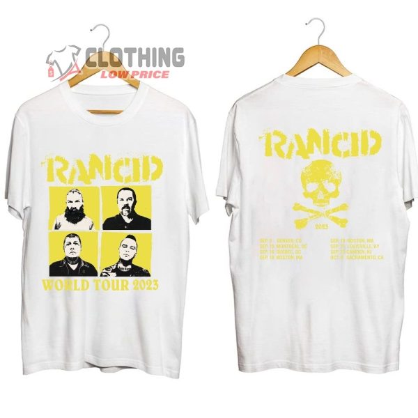 Rancid World Tour 2023 Merch, Rancid Tour Dates 2023 Shirt, Rancid Punk Rock Band Tee, Rancid 2023 Concert T-Shirt