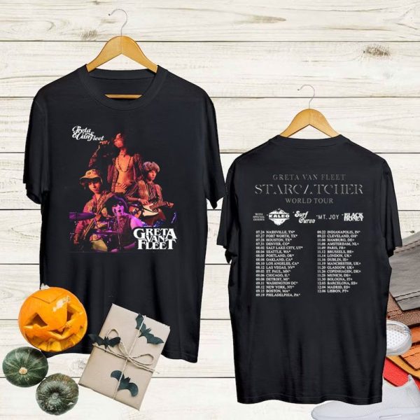 Rock Band Greta Van Fleet Concert 2023 Merch, Floral Greta Van Fleet Starcatcher World Tour 2023 T-Shirt