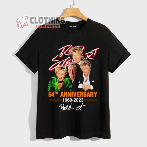Rod Stewart 54Th Anniversary 1969-2023 Signature Merch, Rod Stewart World Tour 2023 T-Shirt