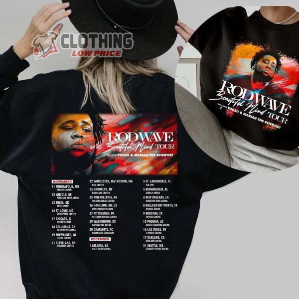 Rod Wave Beautiful Mind Tour 2023 Merch, Rod Wave Rapper Tour 2023 Shirt, Rod Wave World Tour 2023 Setlist T-Shirt