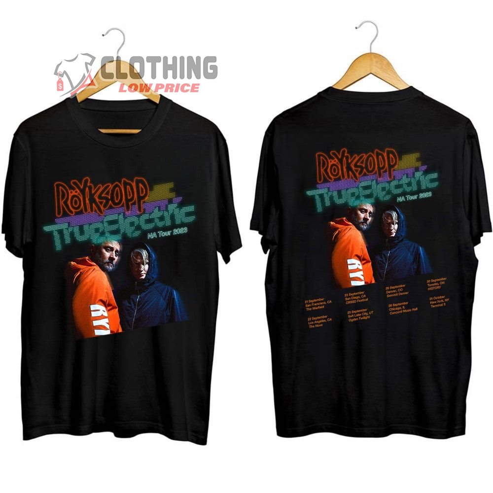 Royksopp True Electric North American Tour 2023 Merch, Royksopp 2023 True Electric Concert Shirt, Royksopp World Tour 2023 Setlist T-Shirt