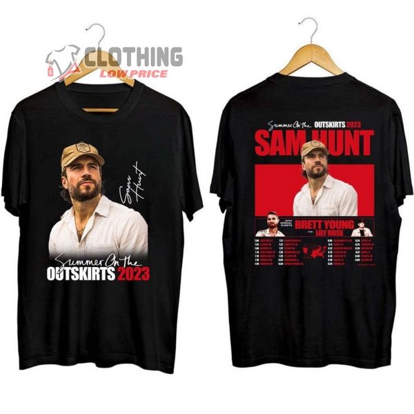 Sam Hunt Summer On The Outskirts 2023 Tour T-Shirt, Sam Hunt Merch, Sam Hunt 2023 Concert Shirt