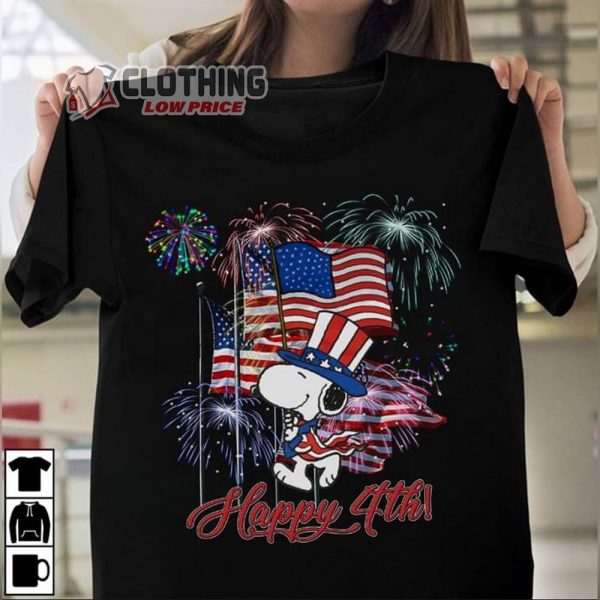 Snoopy Flag Happy The 4th Of July American Independence Day T-Shirt, Snoopy Happy Independence Day Shirt