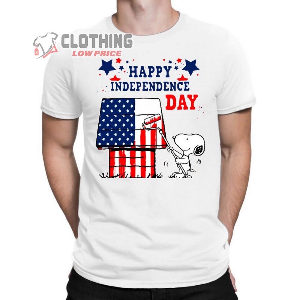 Snoopy Painting The House Happy Independence Day 4th Shirt, Snoopy Happy Independence Day Shirt