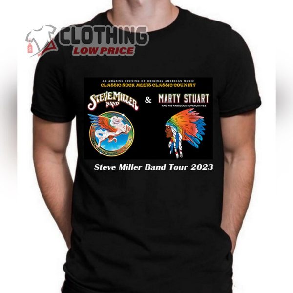 Steve Miller Band Tour 2023 T- Shirt, New Steve Miller Band And Marty Stuart Summer Tour T- Shirt, Steve Miller Band Red Rocks Merch
