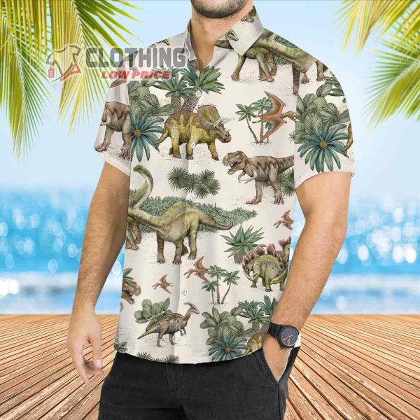 Summer Dinosaur Tropical Hawaiian Shirt