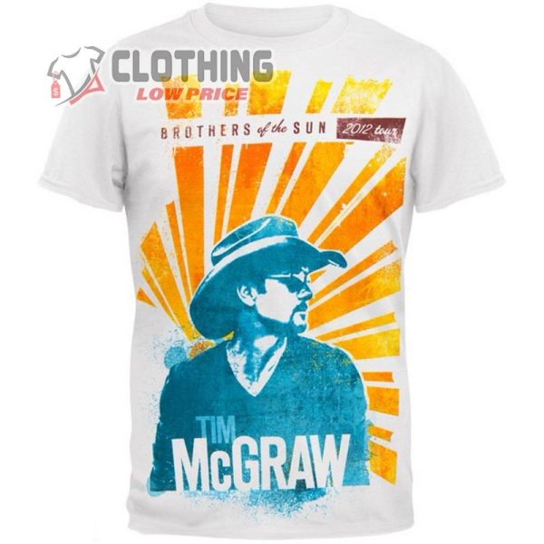 Tim Mcgraw Sun Rays 2012 Tour T- Shirt, Tim Mcgraw Tour Tickets Merch T- Shirt, Tim Mcgraw Tour Dates Merch