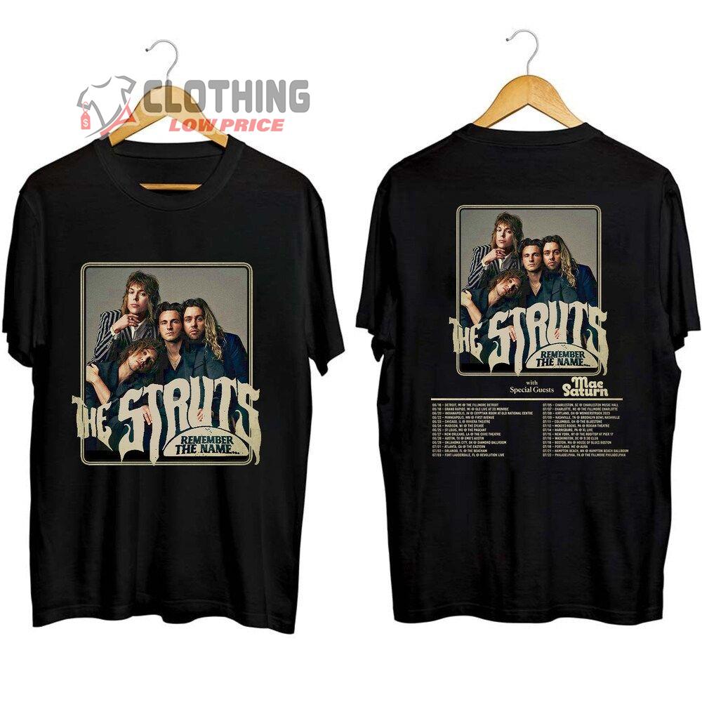 The Struts Remember The Name 2023 Tour Setlist Merch, The Struts 2023 Concert With Special Guests Shirt, Remember The Name Concert T-Shirt