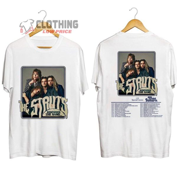 The Struts Remember The Name 2023 Tour Setlist Merch, The Struts 2023 Concert With Special Guests Shirt, Remember The Name Concert T-Shirt