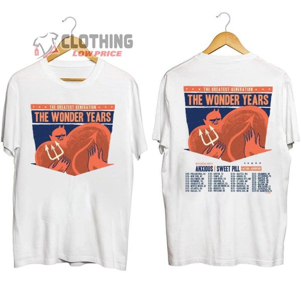 The Wonder Years The Greatest Generation 2023 Tour Merch, The Wonder Years Band Concert 2023 With Special Guests T-shirt