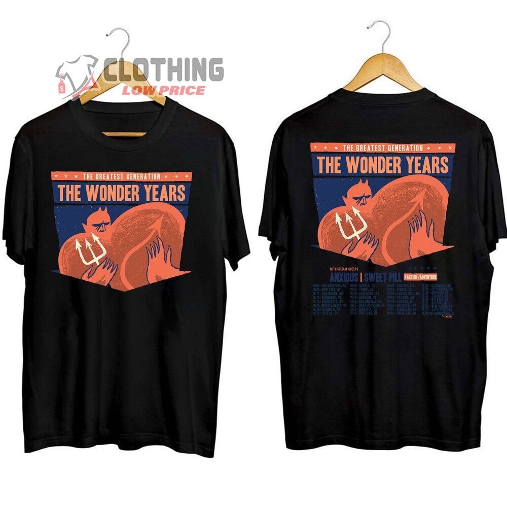 The Wonder Years The Greatest Generation 2023 Tour Merch, The Wonder Years Band Concert 2023 With Special Guests T-shirt