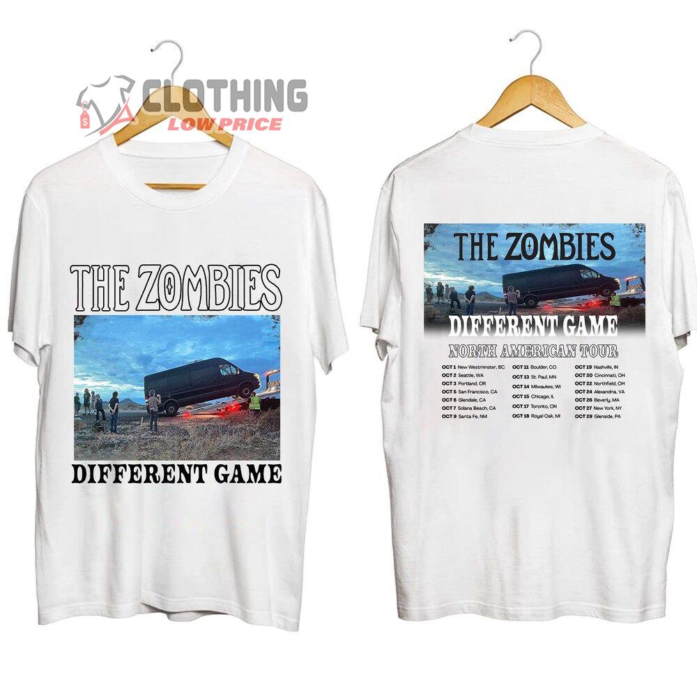 The Zombies Different Game Tour 2023 Merch, The Zombies Different Game North American Tour Setlist Shirt, The Zombies 2023 Concert T-Shirt