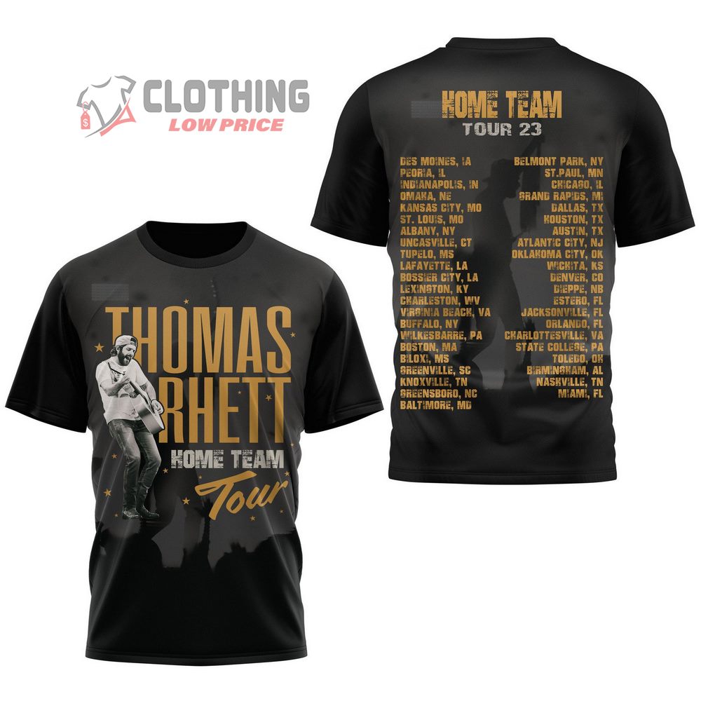 Thomas Rhett Home Team Tour 2023 Merch, Thomas Rhett World Tour 2023 3D All Over Printed