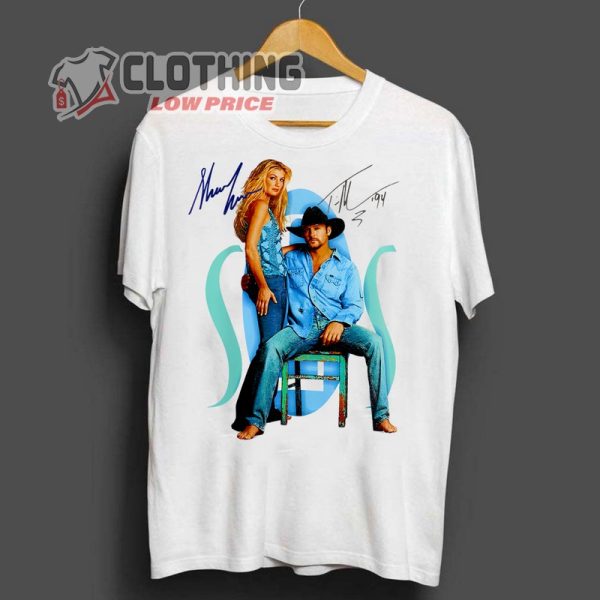 Tim Mcgraw Shania Twain Signature T- Shirt, Tim Mcgraw Tour Dates 2023 T- Shirt, Tim Mcgraw Tour Tickets Merch