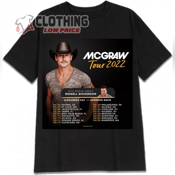 Tim Mcgraw Tour Dates 2023 Hoodie, Tim Mcgraw Tour 2022 Banner With Dates T- Shirt, Tim Mcgraw Tour Tickets Merch