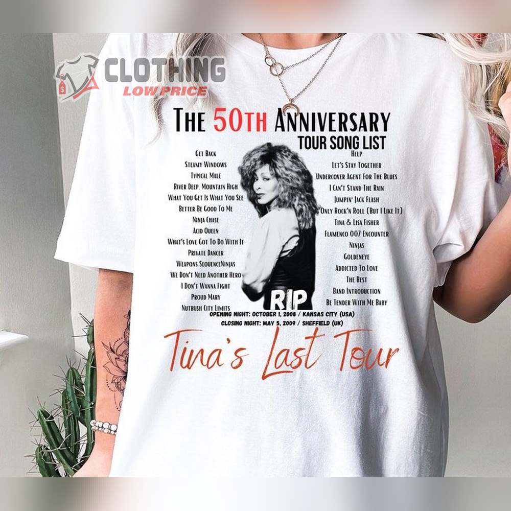 Tina Turner Tribute Rip 1939-2023 Merch, Queen Of Rock Tina Turner Shirt, Tina'S Last Tour T-Shirt