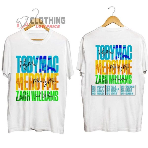 Tobymac, Mercyme And Zach Williams 2023 Tour Dates Merch, Mercyme, Tobymac, Zach Williams Tour 2023 Tickets T-Shirt