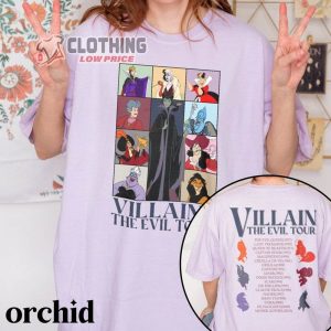 Vintage Disney Villains Evil Tour T Shirt Disney Evil Friends 2023 Merch Disney Villains Characters Concert Music Tee2