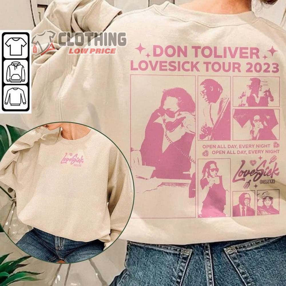 Vintage Don Toliver Rap Sweatshirt, Don Toliver Lovesick Deluxe Ver World Tour 2023 Hoodie