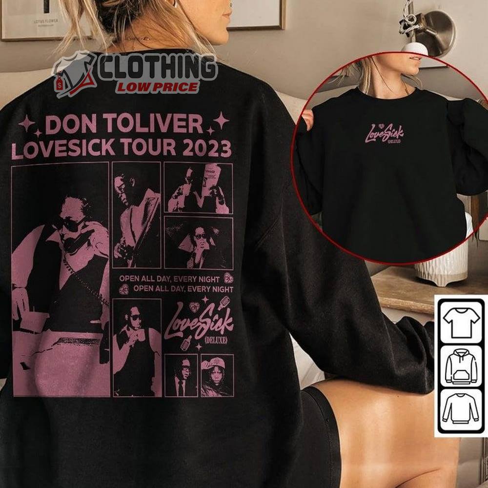 Vintage Don Toliver Rap Sweatshirt, Don Toliver Lovesick Deluxe Ver World Tour 2023 Hoodie