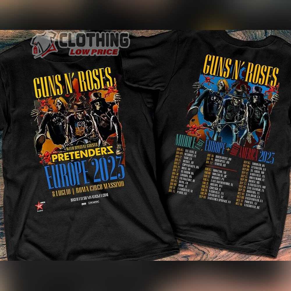 Vintage Guns N' Roses T-Shirt, Appetite For Destruction Album Merch, N' Roses Rock Band Tour 2023 Shirt - ClothingLowPrice