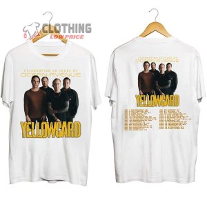 Yellowcard 2023 Tour Merch Celebration 20 Years Of Ocean Avenue Yellowcard Shirt Yellowcard Rock Band Concert 2023 T Shirt 2
