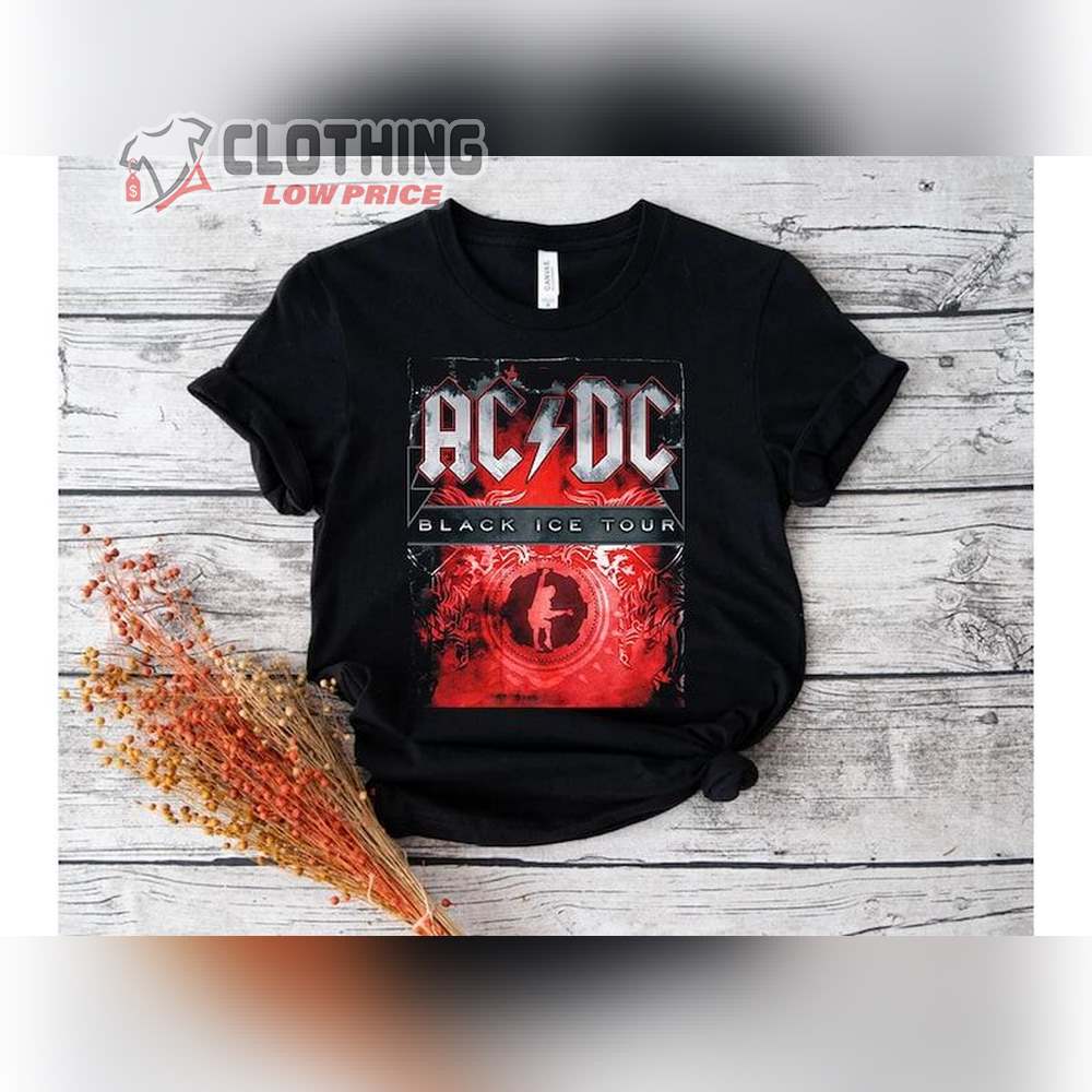 ACDC Black Ice Tour Unisex T-Shirt, ACDC Band Merch, ACDC 2023 Tour Merch