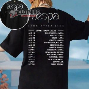 Aespa Synk Hyper Line Tour Dates 2023 Merch Aespa Tour 2023 Shirt Aespa Ningning Karina Giselle Winter Kpop T Shirt 1