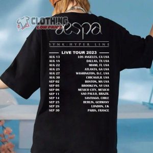 Aespa Synk Hyper Line Tour Dates 2023 Merch Aespa Tour 2023 Shirt Aespa Ningning Karina Giselle Winter Kpop T Shirt 3