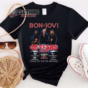 Bon Jovi 40 Years 1983 2023 Shirt Bon Jovi Thank You For The Memories Merch David Bryan Signatures Shirt Bon Jovi Merch