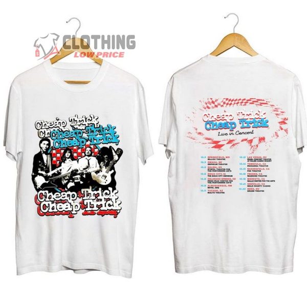 Cheap Trick Live In Concert 2023 Tour Dates Shirt, Cheap Trick Rock Band Shirt, Cheap Trick Live In Concert Setlists 2023 Merch