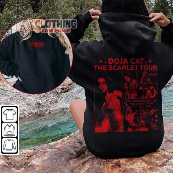 Doja Cat Rapper Shirt, The Scarlet Tour 2023 Vintage Sweatshirt, Ice Spice Doechii 2023 Merch
