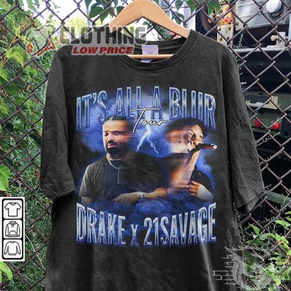 Drake It’s All A Blur Tour 2023 Merch, Drake 21 Savage Concerts Tee, Drake Outfits