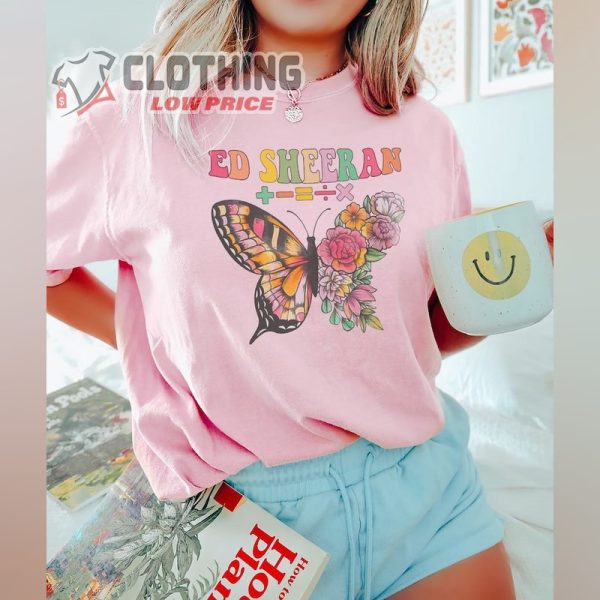 Ed Sheeran Butterfly Shirt, Mathematics Tour Logo Tee, Butterfly Equals Tour Merch