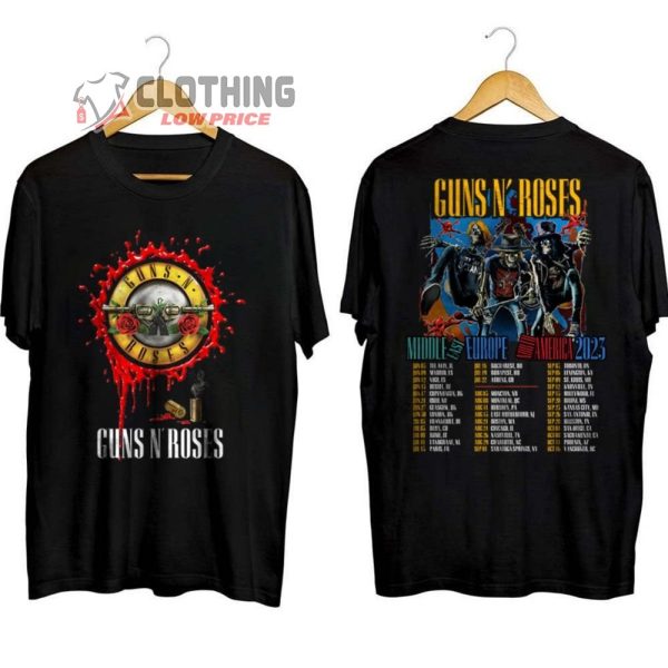 Guns N' Roses Moddle Fast Europe North America 2023 Tour Merch Guns N ...