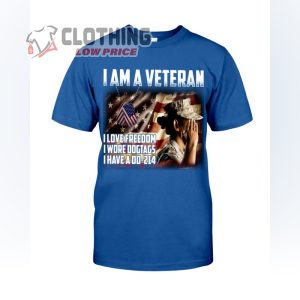 I Am A Veteran, I Love Freedom, I Love Dogtags, I Have A DD-214 Shirt, I Am A Female Veteran Tshirt