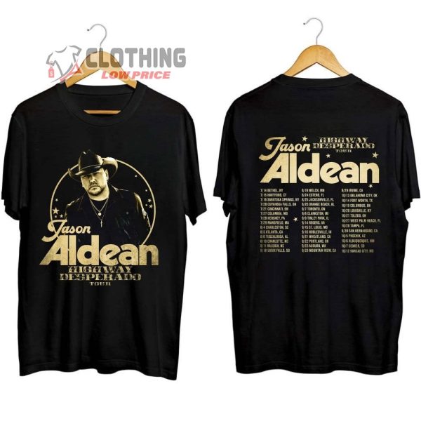 Jason Aldean Highway Desperado Tour 2023 Setlist Merch, Highway Desperado Tour 2023 Shirt, Jason Aldean Country Music T-Shirt
