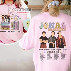 Jonas Brothers 2023 Tour Tickets Merch, Jonas Brothers Vintage Shirt, Jonas Five Albums One Night Tour 2023 T-Shirt