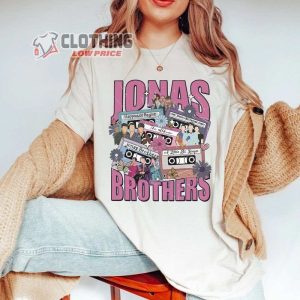 Jonas Brothers Cassette Merch, Nick Joe Kevin Shirt, Five Albums One Night Tour 2023 T-Shirt