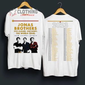 Jonas Brothers New Show Added T Shirt Vintage Jonas Brothers Shirt Jonas Brothers Five Albums One Night Tour 2023 Shirt Jonas Broter The Albums Merch