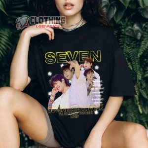 Jungkook Seven Tshirt, Retro Seven Days A Week Jungkook T-Shirt, Jk Seven7 Hoodie, Seven Jungkook Sweatshirt