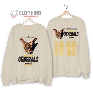 Kevin Gates Only The Generals Tour 2023 Merch Only The Generals Concert Shirt Kevin Gates 2023 Concert Tickets Tee Kevin Gates Featuring Bigx Thaplug Hosted By DJ Chose T Shirt