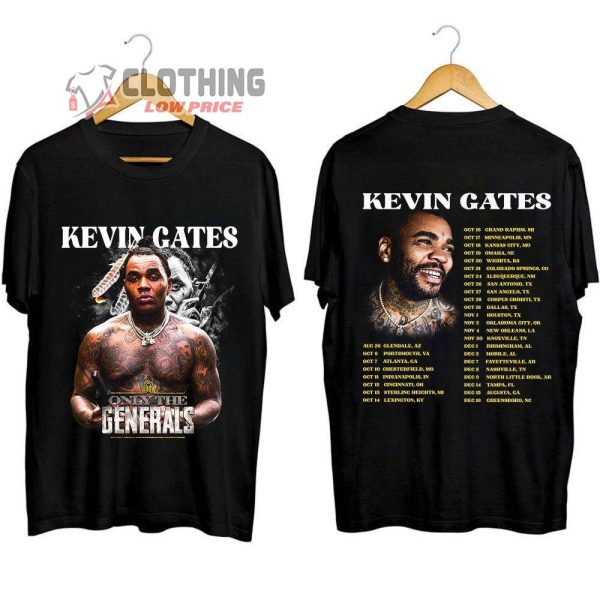 Kevin Gates Only The Generals Tour 2023 Setlist Merch, Kevin Gates Tour Setlist 2023 Shirt, Kevin Gates 2023 Concert T-Shirt