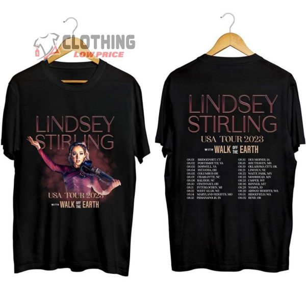 Lindsey Stirling USA Tour 2023 With Walk Off The Earth Merch, Lindsey Stirling 2023 Concert Shirt, Lindsey Stirling 2023 Tour Setlist T-Shirt