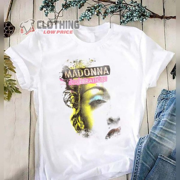 Madonna The Celebration Tour 2023 Unisex White T-Shirt, The Celebration Tour Setlists 2023 Shirt, Madonna Tour Merch, Madonna Concert Tee